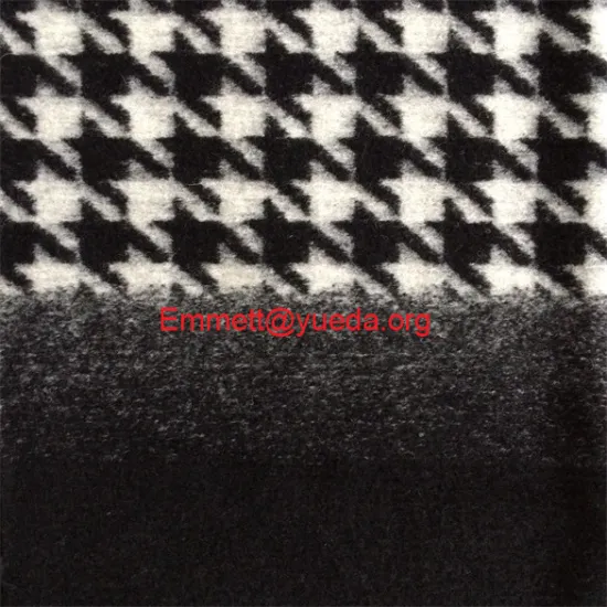 black white houndtooth pattern woolen knit fabric