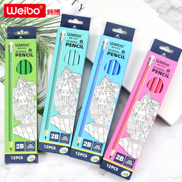 Wholesale Triangular Graphite Pencils for Kids - 12pcs Set with Eraser