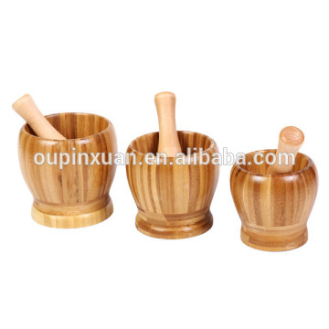 Bamboo mortar & pestle set,healthy spice tool and kitchen set