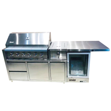 Custom Design Outdoor BBQ Island with Fridge and Burner Combination Work Station