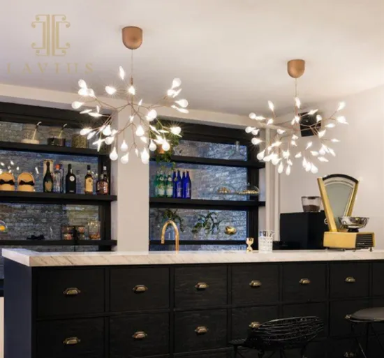 Dendritic metal chandelier used in restaurants