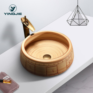 Modern Style Hotel Room Ceramic Jingdezhen Bathroom Counter Top Wash Basin with Advanced Technology