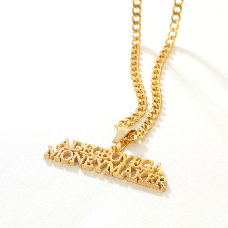 3mm Cuban Chain Name Necklaces & Pendant Letters Custom Name Charm For Men Women Gold Plated Hip Hop Jewelry Birthday Gift