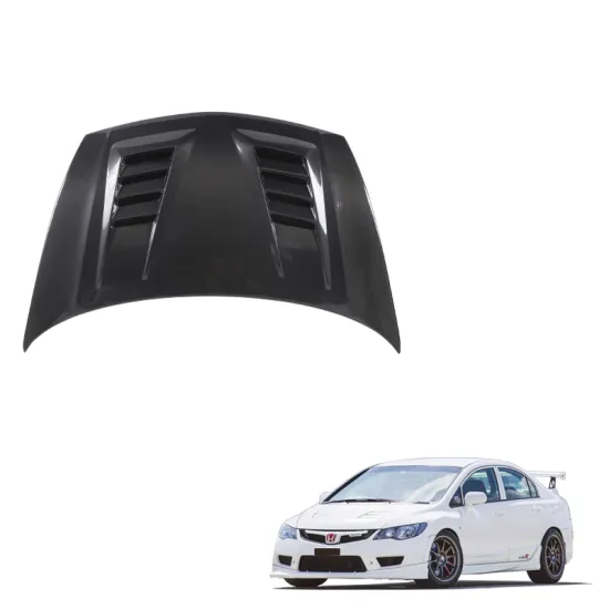 JSA Style Carbon Fiber Front Bonnet Hoods for 2007-2015 3rd Gen Honda Civic Type R FD2