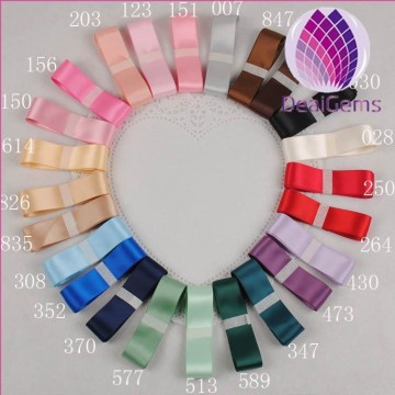 25mm width double faced 24 colors satin ribbon for jewerly making