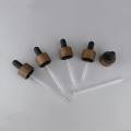 20mm 24mm wooden dropper cap with glass pipette
