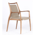 Nordic Style Solid Wood Dining Chairs Room Furniture Restaurant En PU Leather Chair