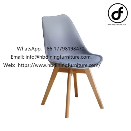 Colorful Fabric Dining Chair with wooden Log Legs