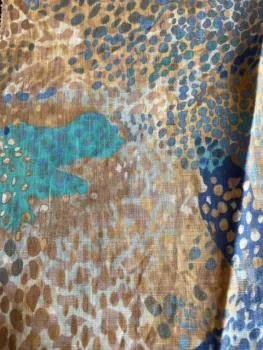 nice print linen woven fabric