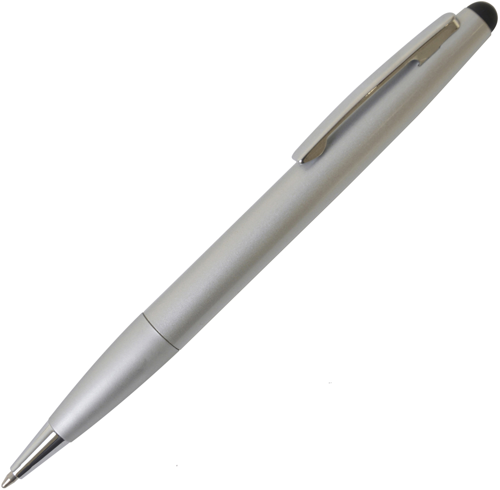 silver stylus pen with chrome plate trim