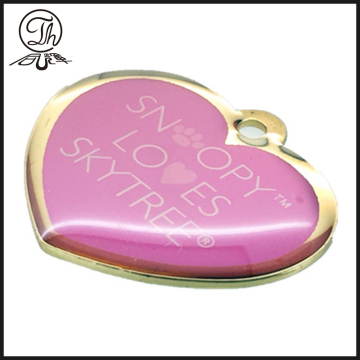 Gold Jewelry heart printed logo pendant charm