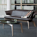 Moderne gepolsterte Sitzbank aus Leder Loveseat Sofa