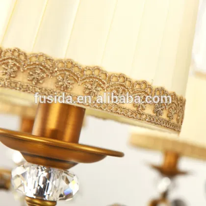 American Design Luxurious Chandelier Pendant Lighting with Crystal and Fabric Lampshade for Decoration