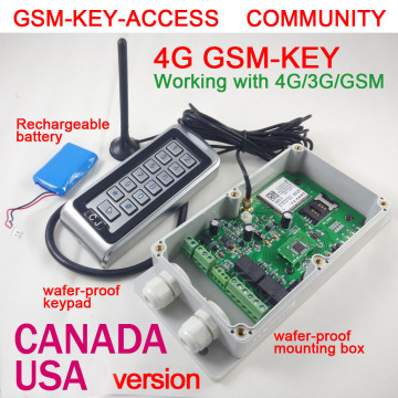 4G Version GSM gate door access controller with keypad password entry remote password change for security access