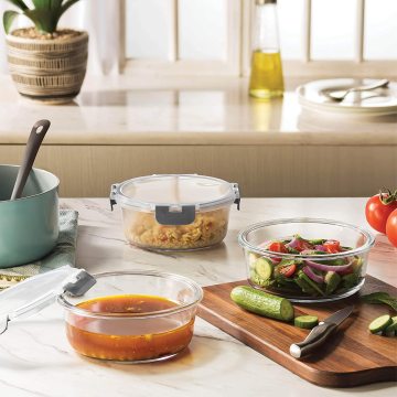 Glass Food Storage Containers with Lids for Meal Prep