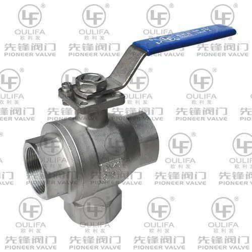 Vertical 3 Way Ball Valve L Port BSPP (Q13F)