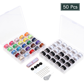 50Pcs Colorful Sewing Cotton Thread with Storage Box