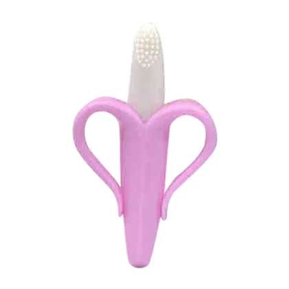 Comfortable Baby Teethers Infant Baby Boys Girls Banana Toothbrush Food Grade Silicone Teether silicon beads baby teething t3