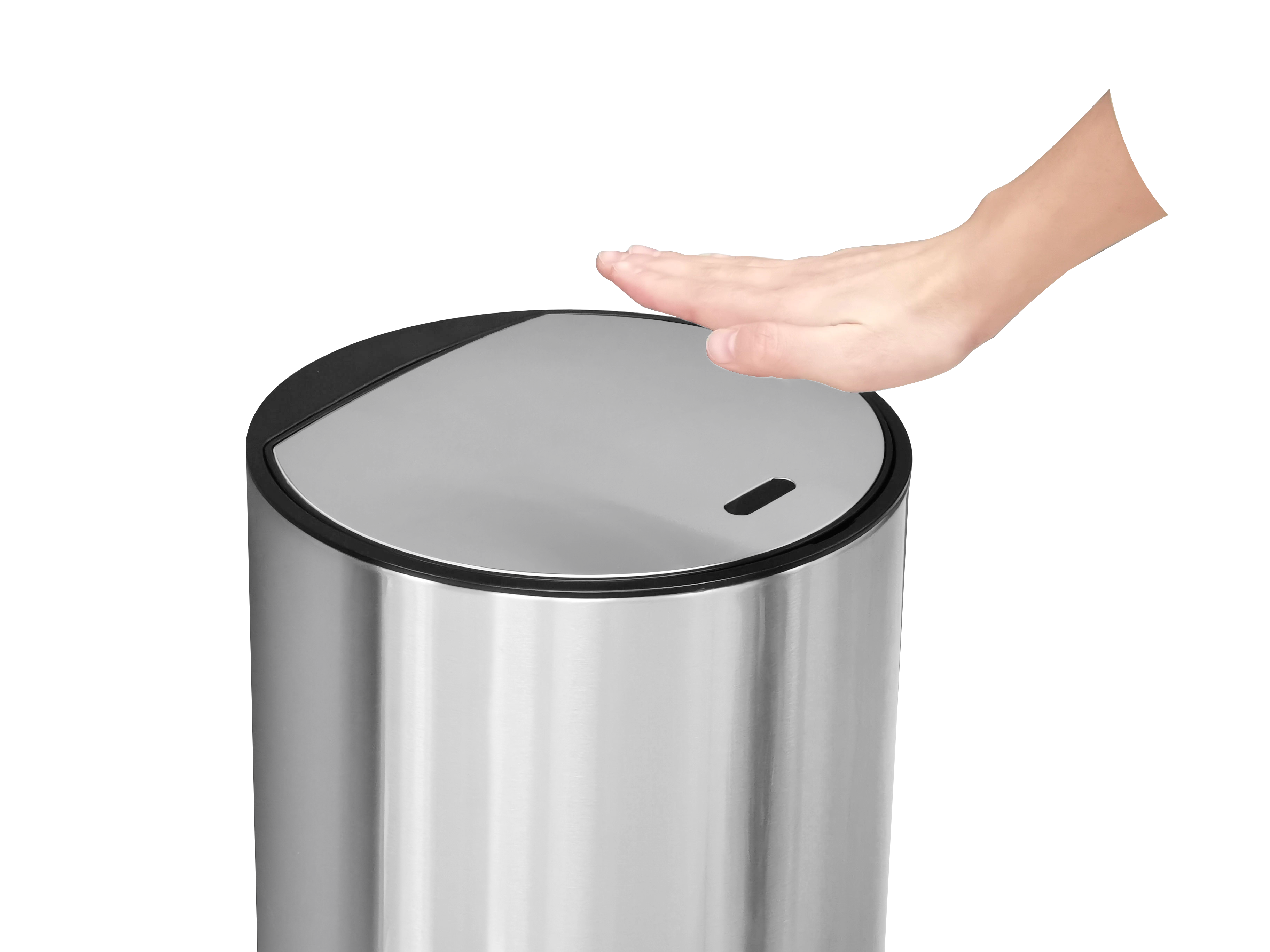 round sensor trash can