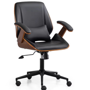 Modern Swivel Chair with Lifting Feature, Solid Wood and Metal Design for Home or Office