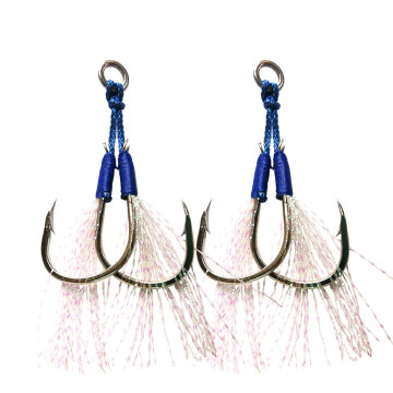 Runtoo 2PCs/Bag High Carbon Sea Glow Fish Double Haken Jig Assist für das Fischen