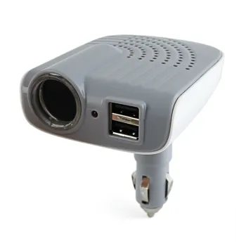 24V to 12V Socket Adapter with Dual USB Ports and Built-in Smart IC