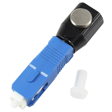 Black Metal Round SC Bare Fiber Optic Adapter for Testing