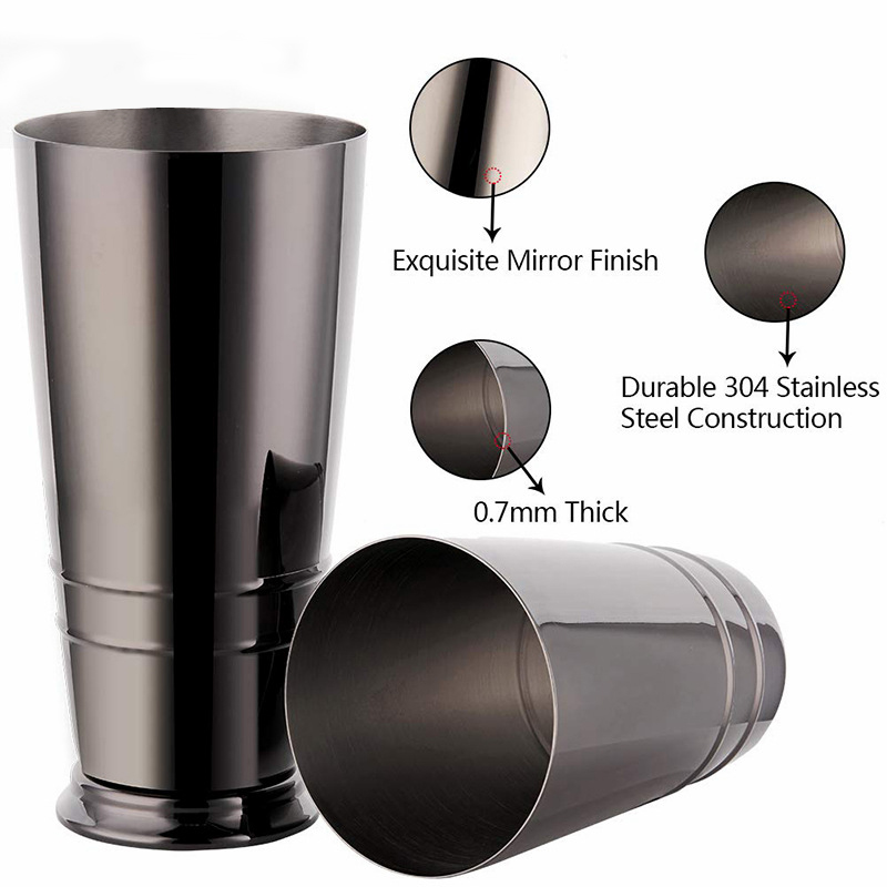 black steel cocktail shaker