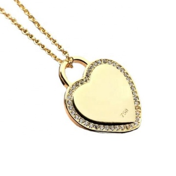 Iywu Aceon Stainless Steel Hot Lock Peach Heart Shape Charm for Stamping