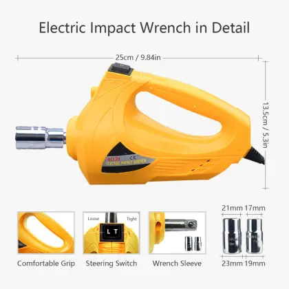 E-HEELP 12V Car Electric Hydraulic Car Jack Car Jacks Impact Wrench Tool Built-in Flash LED Light for Emergency Tire Repair