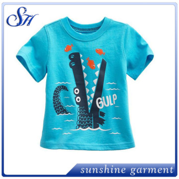 Cotton OEM Plain Unisex T Shirt Well Fitting blue Kids Tee Shirt