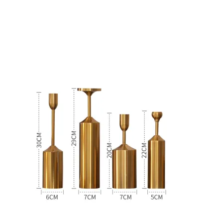 Luxury Gold Metal Candle Holders for Home Decor