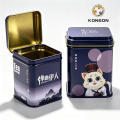 Latas de chá quadradas herméticas de qualidade alimentar com recipientes de chá decorativos de impressão personalizada
