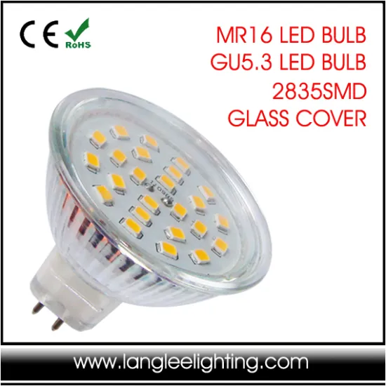 12V 24V 3.5W MR16 LED Spotlight Glass husing
