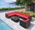 PE đồ nội thất wicker ngoài trời patio wicker sofa