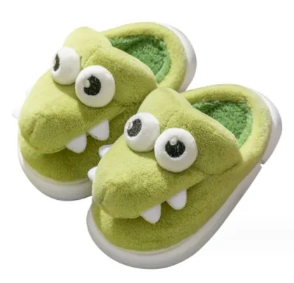 Cozy Alligator Patterned Cotton Slippers for Boys Toddlers: Perfect Winter Indoor Footwear for Babies