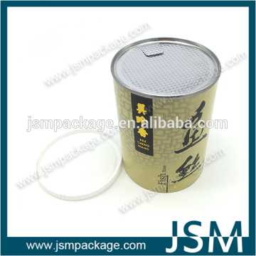paper package tube with easy peel off lid for tea