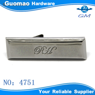 Square shape nickel custom engraved metal logo labels for handbags