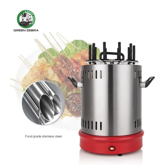 Smokeless Indoor BBQ Rotisserie: Perfect Electric Skewer for Satay, Kebabs, and Russian Grilling
