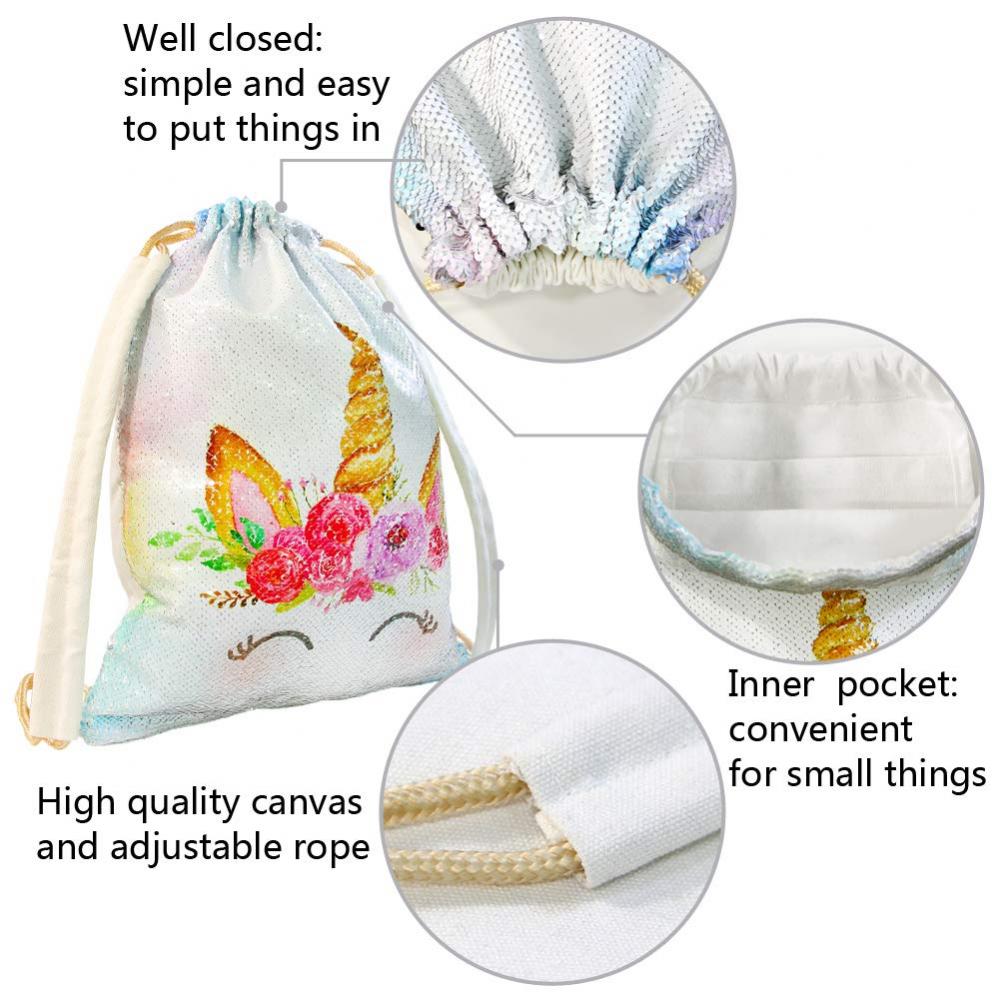 Unicorn Reversible Sequin Drawstring Bag 2 Unicorn Reversible Sequin Drawstring Bag 2