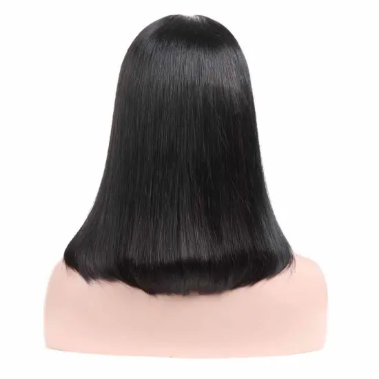 Tuneful fashion design 10inch peruvian human hair lace front closure short bob wig wholesale stw human bob wigs