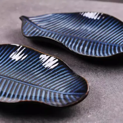Nordic Banana Leaf Porcelain Tableware for Hotels and Restaurants