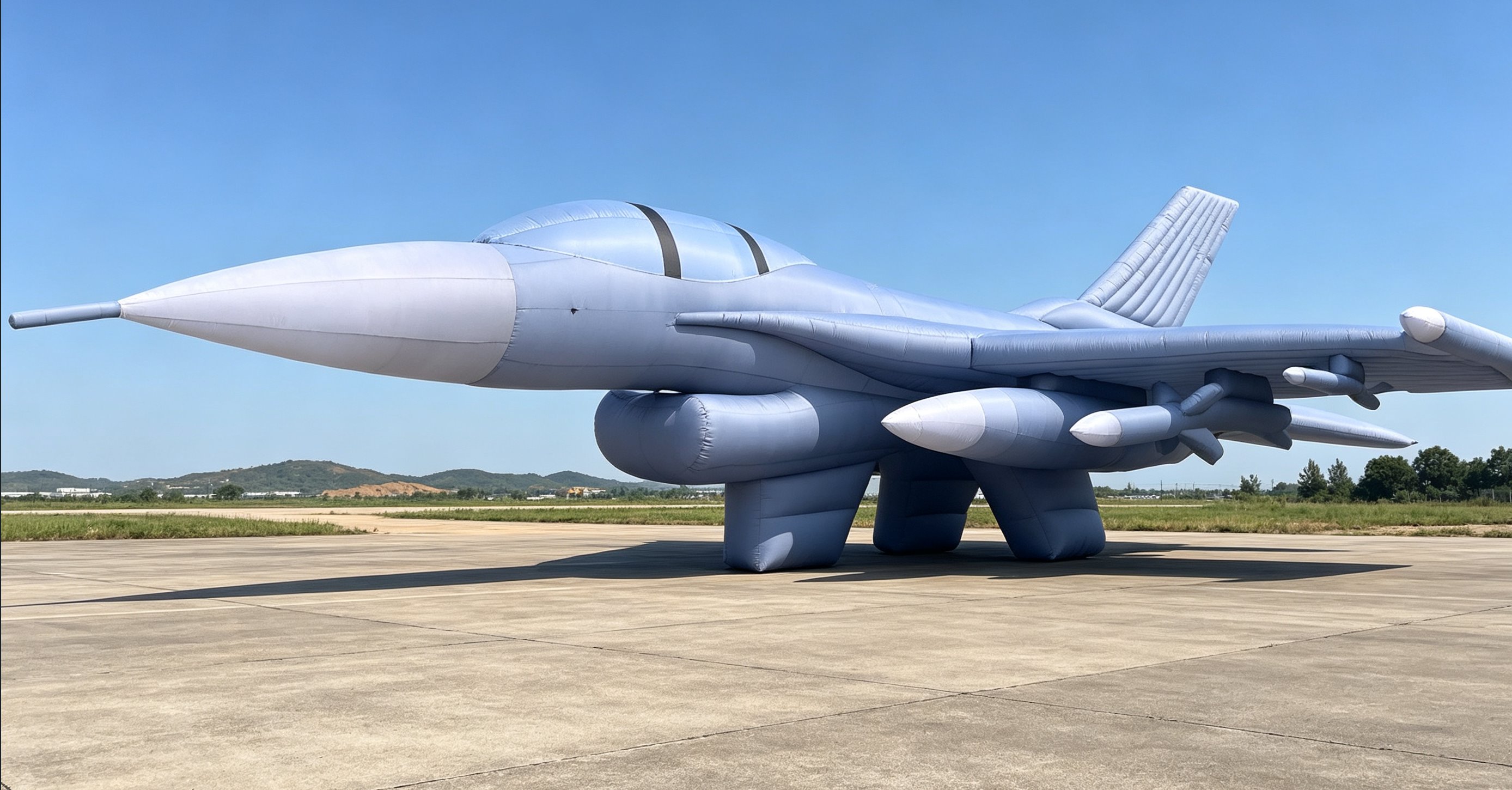 Inflatable F-16-style fighter decoy