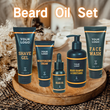 Private Label Men's Beard Care Gift Set: Oil, Shampoo & Conditioner