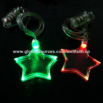 Costume Flashing LED Necklaces, 10g Weight, Various Colors AvailableNew