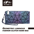 Luminous clutch bag creative mobile phones bags geometric card money wallet with handle