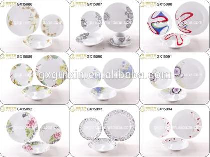 GUIXIN 21-piece Square Pottery/Porcelain Tea set/Dinner set for 4, Water Grass, Gray