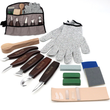 Vibratite 14 PCS Wood Carving Tools Set with Cloth Bag for Beginners