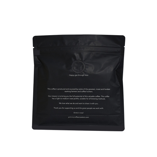 Bolsa de café biodegradable de superficie negra mate