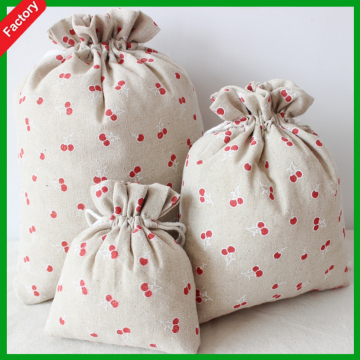 2015 wholesale beautiful Factory cheap gift Small size cotton drawstring bag with cartoon